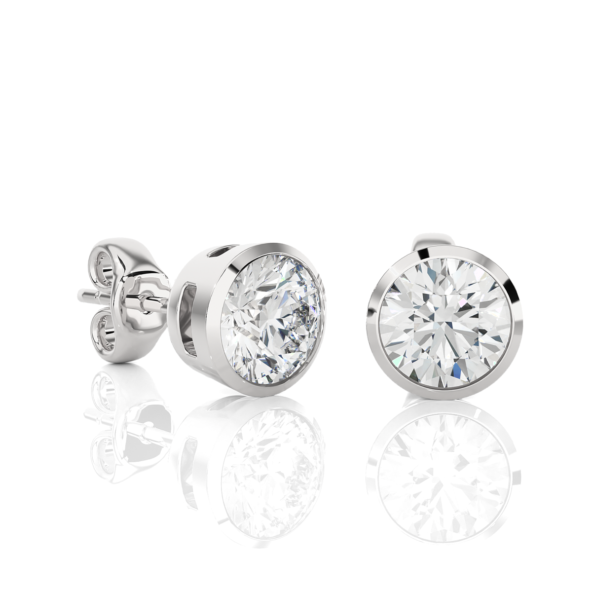 1.18 Ct Round Certified Diamond Stud Earrings