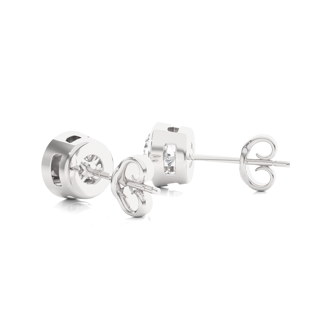 1.18 Ct Round Certified Diamond Stud Earrings