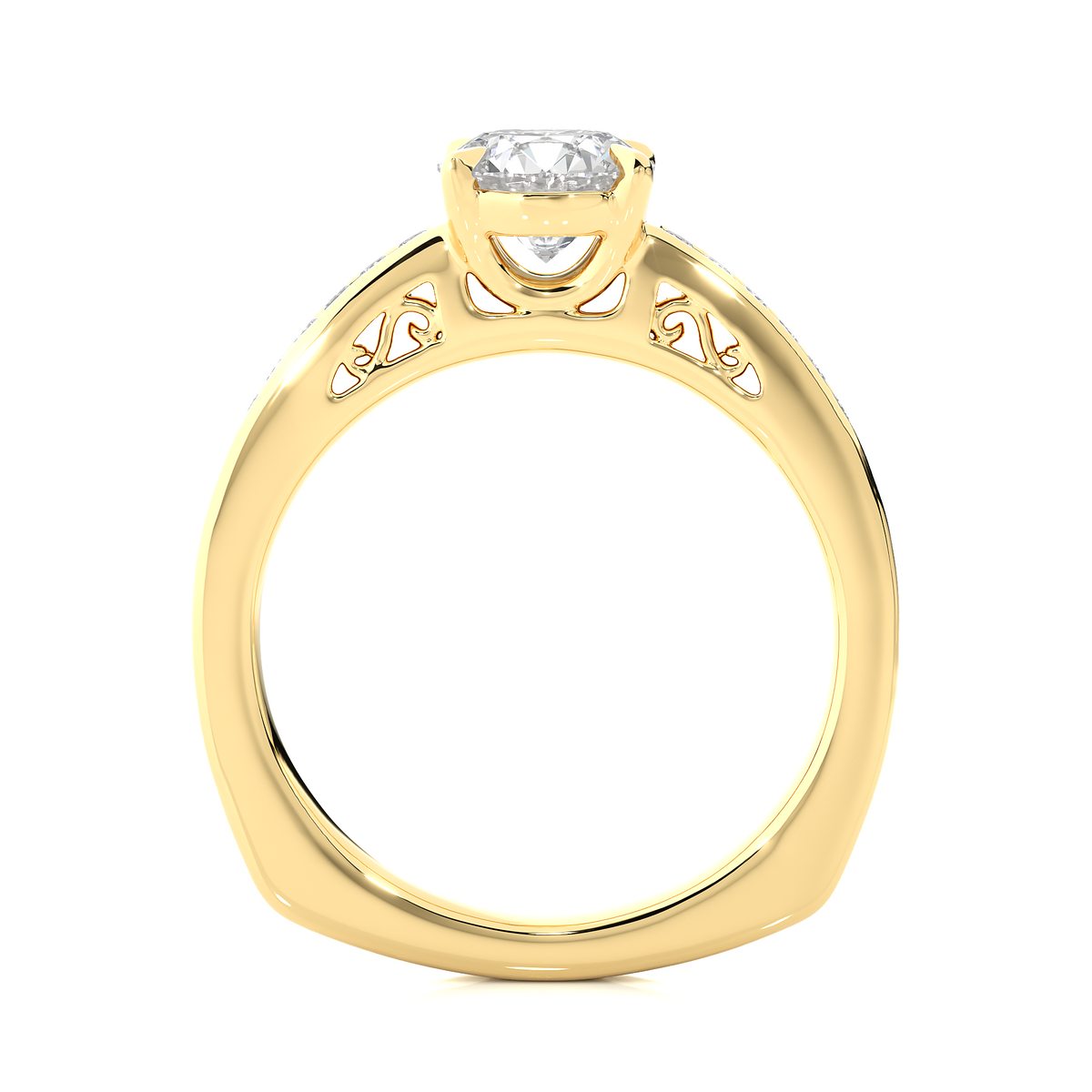 1.19 CT Cushion And Round Diamond Lab grown Diamond  With Accent  Stone Classic Diamond Ring for women - HIGHCARAT DIAMONDS