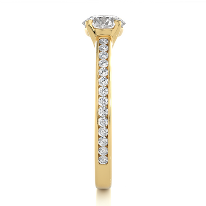 1.19 CT Cushion And Round Diamond Lab grown Diamond  With Accent  Stone Classic Diamond Ring for women - HIGHCARAT DIAMONDS