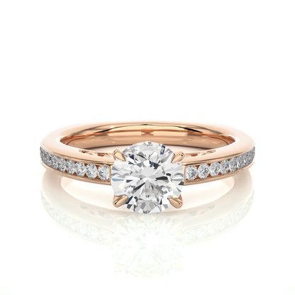 1.19 CT Cushion And Round Diamond Lab grown Diamond  With Accent  Stone Classic Diamond Ring for women - HIGHCARAT DIAMONDS