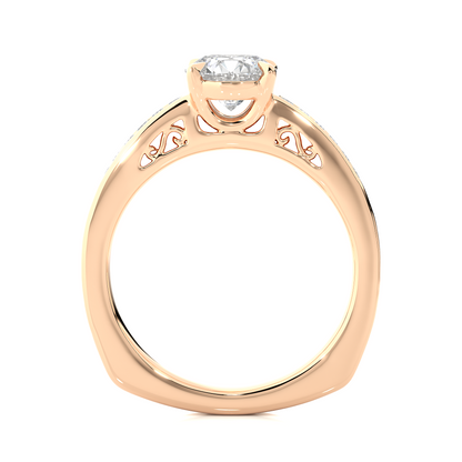 1.19 CT Cushion And Round Diamond Lab grown Diamond  With Accent  Stone Classic Diamond Ring for women - HIGHCARAT DIAMONDS
