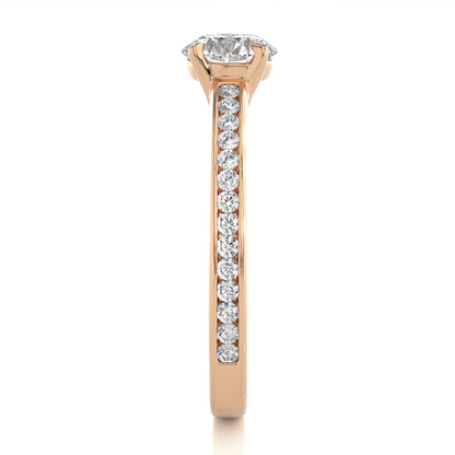 1.19 CT Cushion And Round Diamond Lab grown Diamond  With Accent  Stone Classic Diamond Ring for women - HIGHCARAT DIAMONDS