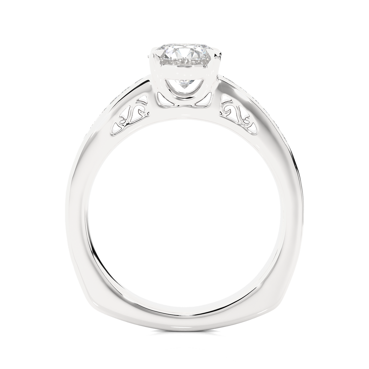 1.19 CT Cushion And Round Diamond Lab grown Diamond  With Accent  Stone Classic Diamond Ring for women - HIGHCARAT DIAMONDS