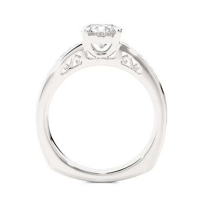 1.19 CT Cushion And Round Diamond Lab grown Diamond  With Accent  Stone Classic Diamond Ring for women - HIGHCARAT DIAMONDS