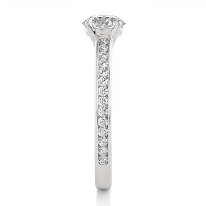 1.19 CT Cushion And Round Diamond Lab grown Diamond  With Accent  Stone Classic Diamond Ring for women - HIGHCARAT DIAMONDS