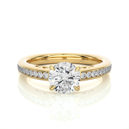 1.19 CT Cushion And Round Diamond Lab grown Diamond  With Accent  Stone Classic Diamond Ring for women - HIGHCARAT DIAMONDS