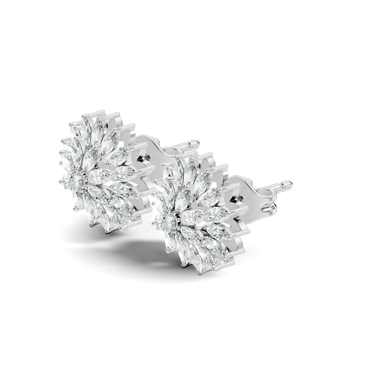 Round And Marquise Shape 1.19 Ct Natural & Lab Grown Diamond Fantastic Sizzling Diamond Earrings For Her - HIGHCARAT DIAMONDS