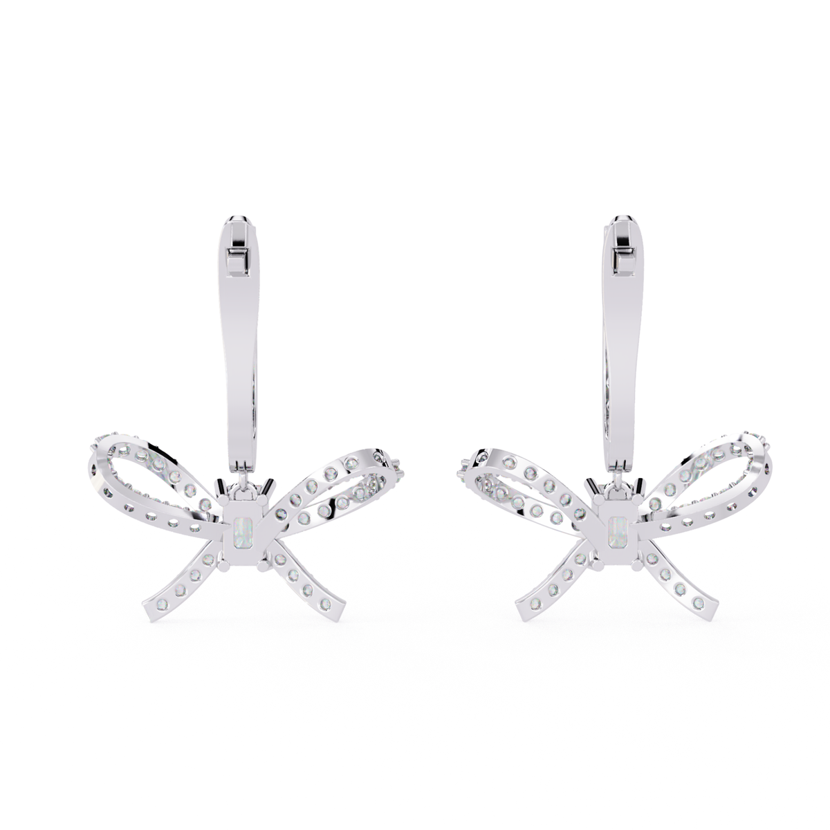1.19 Ct Round Diamond Infinity Cluster Hoop Earrings - HIGHCARAT DIAMONDS