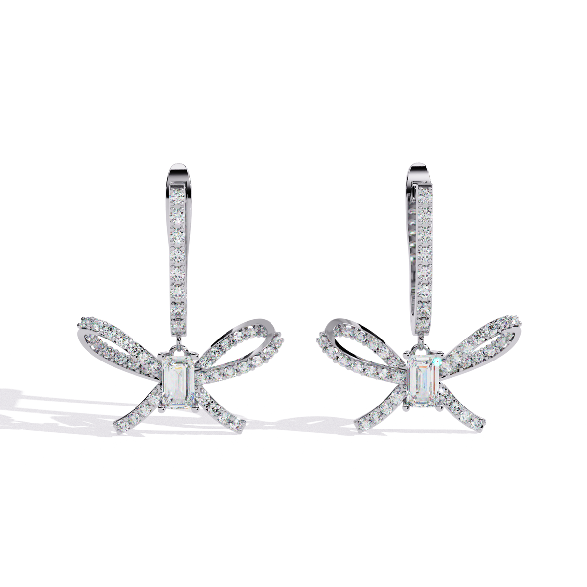 1.19 Ct Round Diamond Infinity Cluster Hoop Earrings - HIGHCARAT DIAMONDS