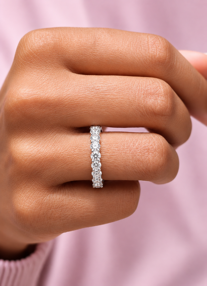 1.20 Ct Round Shaped Colorless Lab Grown & Natural Diamond Eternity Band Ring  For Wedding And Also Using Wear Using Unisex - HIGHCARAT DIAMONDS