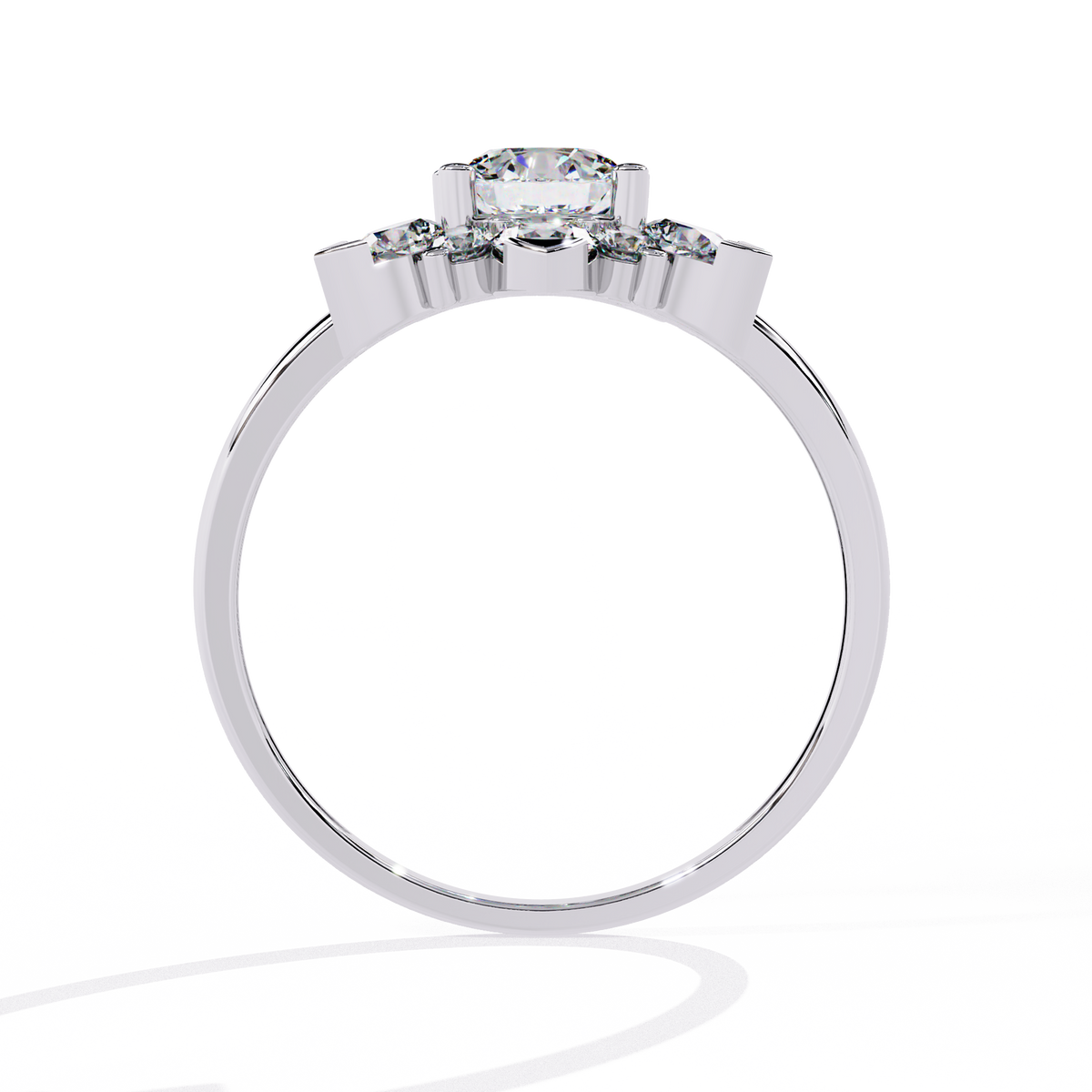 1.20Ct Round Cut Diamond Prong Set  Halo style Elegant Dainty Classic Promise Ring Gift For Wife - HIGHCARAT DIAMONDS