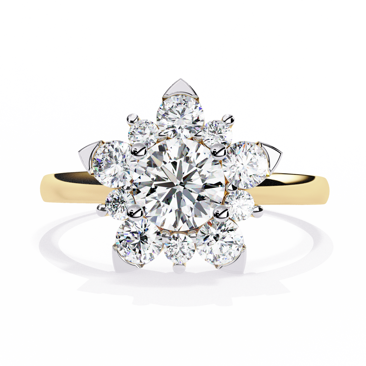 1.20Ct Round Cut Diamond Prong Set  Halo style Elegant Dainty Classic Promise Ring Gift For Wife - HIGHCARAT DIAMONDS