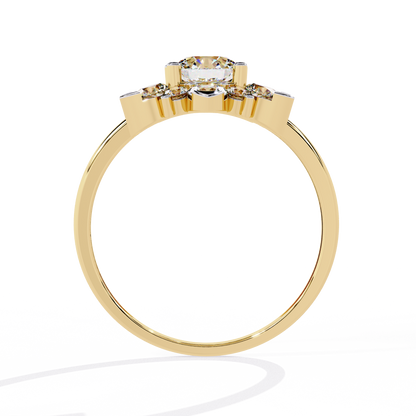 1.20Ct Round Cut Diamond Prong Set  Halo style Elegant Dainty Classic Promise Ring Gift For Wife - HIGHCARAT DIAMONDS