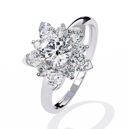 1.20Ct Round Cut Diamond Prong Set  Halo style Elegant Dainty Classic Promise Ring Gift For Wife - HIGHCARAT DIAMONDS