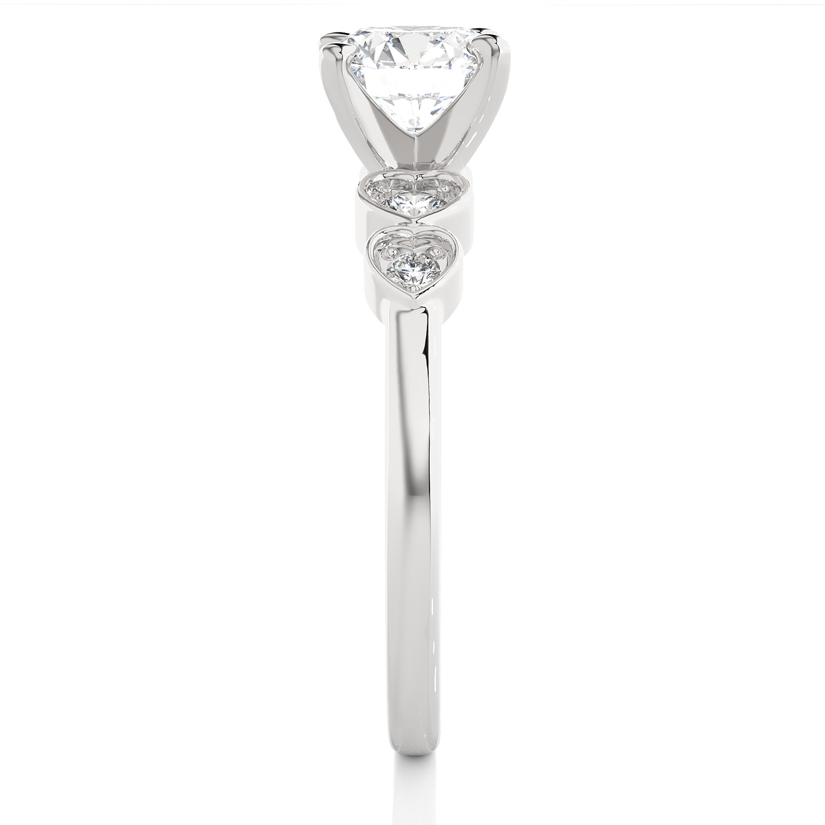 1.21 Carat Handcrafted Round Cut Lab Grown Diamond Ring With 14k solid gold Accent Ring for her - HIGHCARAT DIAMONDS