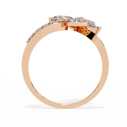 1.21Ct Pear And Round Cut Lab Grown Diamond  Antique Delicate Vintage Party Wear Ring For Women's - HIGHCARAT DIAMONDS