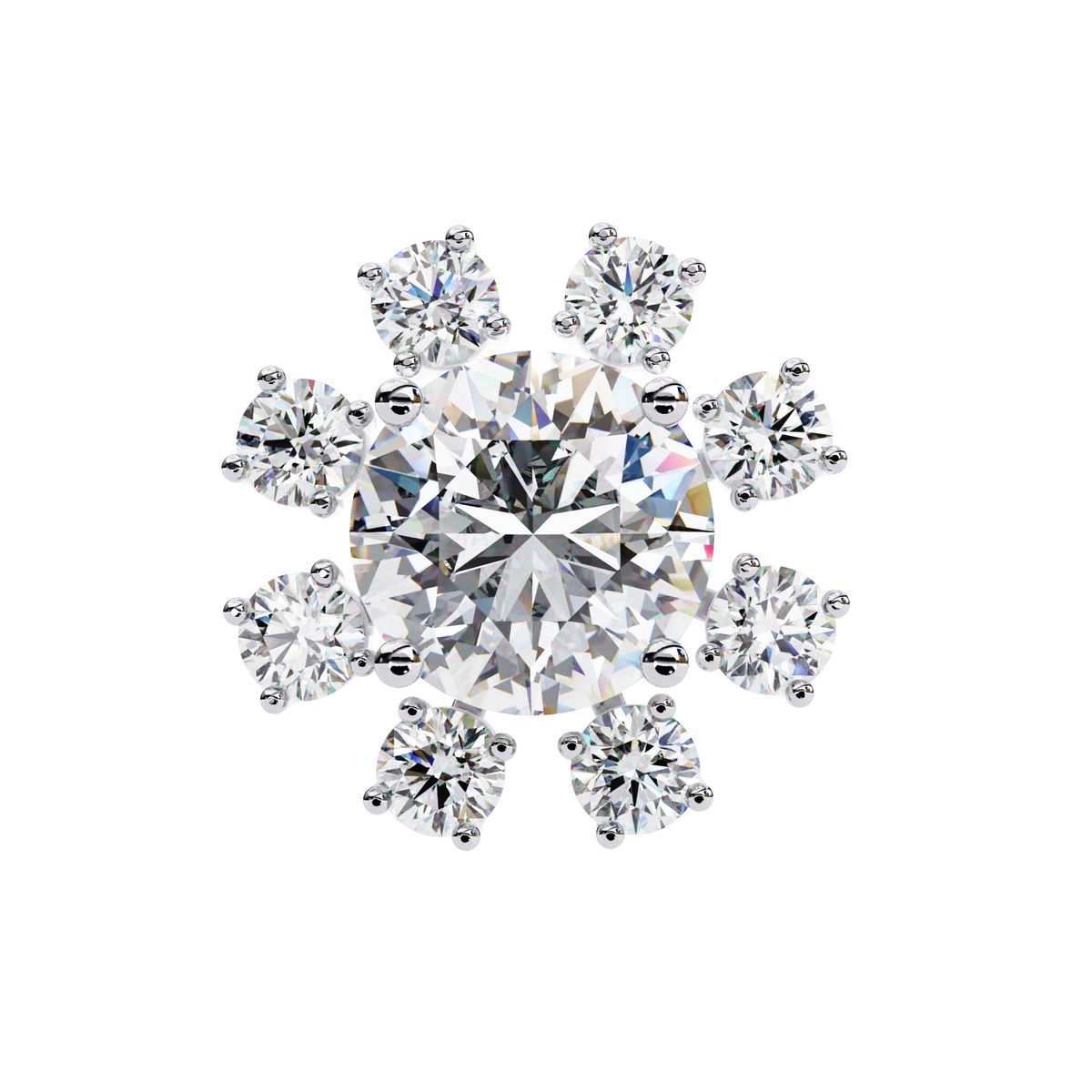 1.22Ct Round Cut Lab Grown Diamond Flower Shape Elegant Sparkling Vintage Engagement Stud Earring Gift For  Women's - HIGHCARAT DIAMONDS