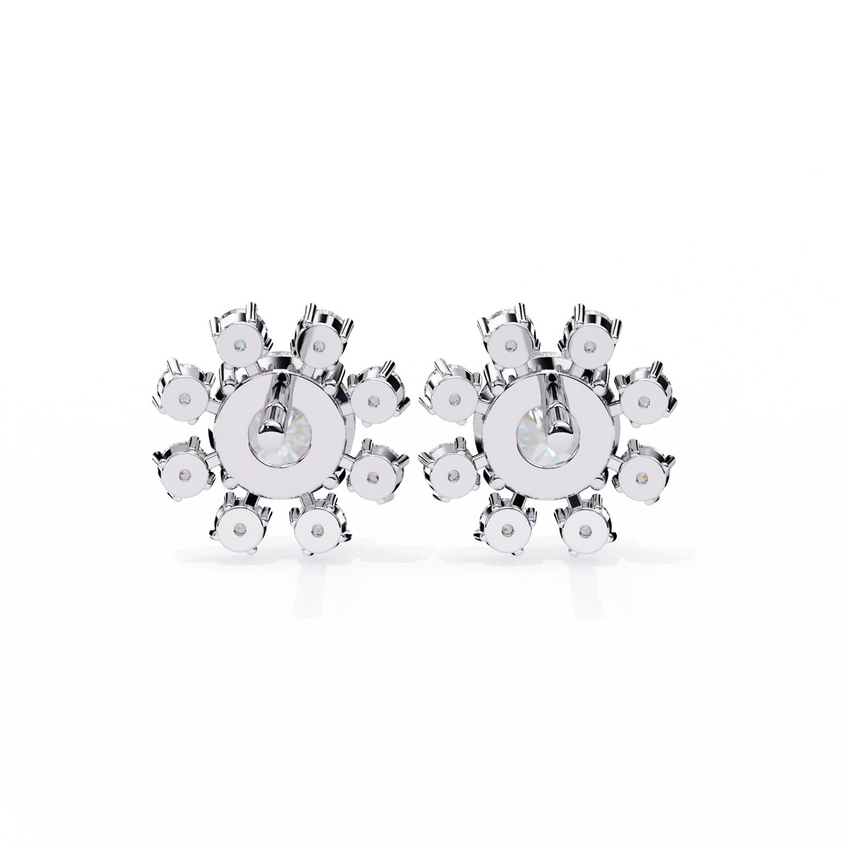 1.22Ct Round Cut Lab Grown Diamond Flower Shape Elegant Sparkling Vintage Engagement Stud Earring Gift For  Women's - HIGHCARAT DIAMONDS