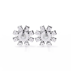 1.22Ct Round Cut Lab Grown Diamond Flower Shape Elegant Sparkling Vintage Engagement Stud Earring Gift For  Women's - HIGHCARAT DIAMONDS