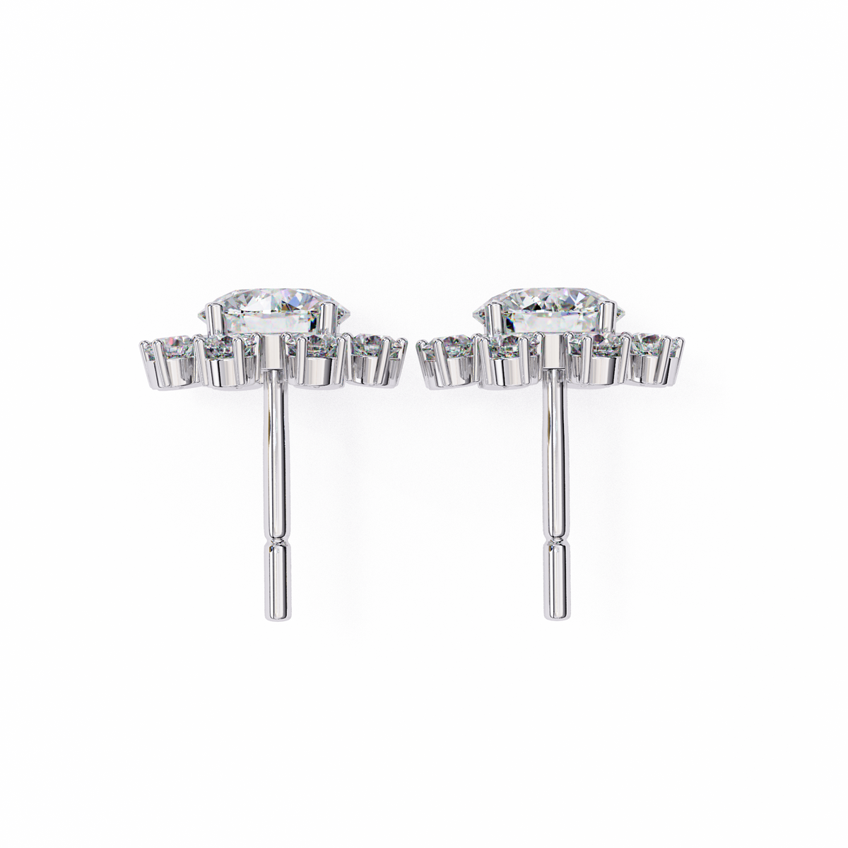 1.22Ct Round Cut Lab Grown Diamond Flower Shape Elegant Sparkling Vintage Engagement Stud Earring Gift For  Women's - HIGHCARAT DIAMONDS