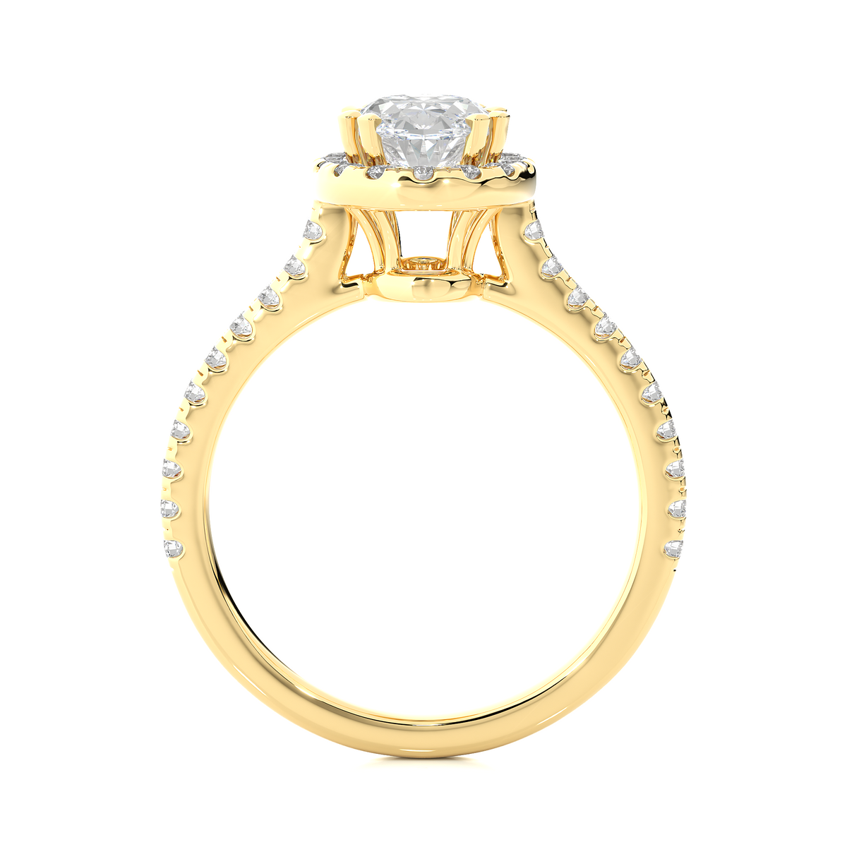 1.26 CT ,14k solid Rose Gold Oval And Round Cut Lab Grown Diamond ring in every occasion wear - HIGHCARAT DIAMONDS