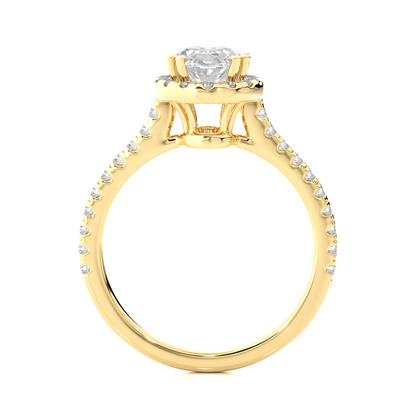 1.26 CT ,14k solid Rose Gold Oval And Round Cut Lab Grown Diamond ring in every occasion wear - HIGHCARAT DIAMONDS