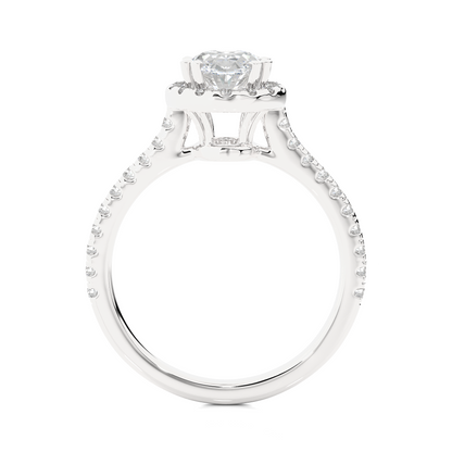 1.26 CT ,14k solid Rose Gold Oval And Round Cut Lab Grown Diamond ring in every occasion wear - HIGHCARAT DIAMONDS