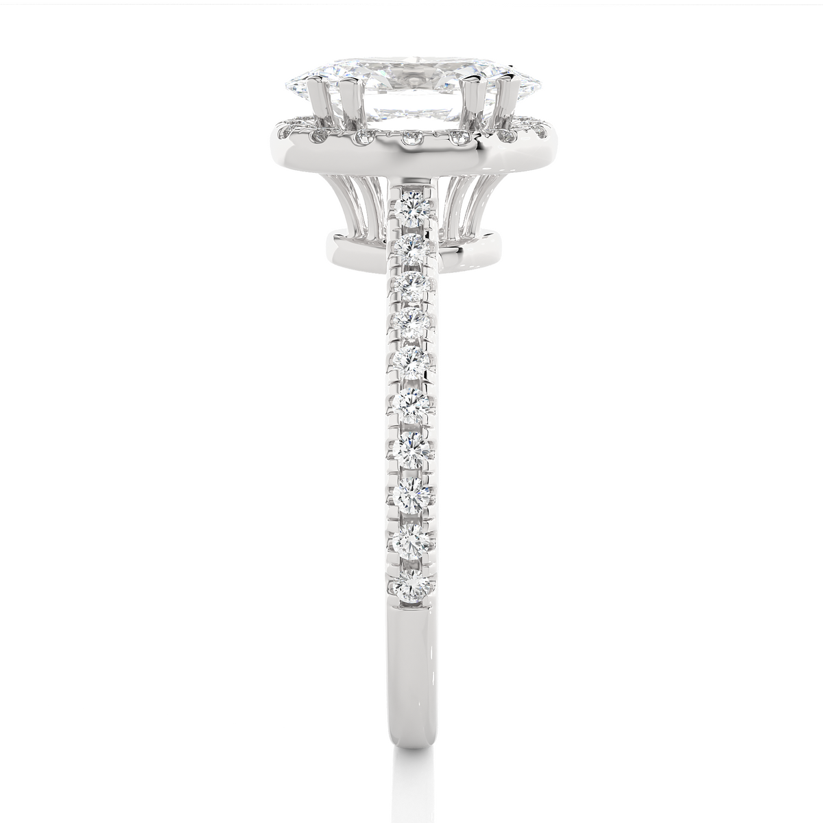1.26 CT ,14k solid Rose Gold Oval And Round Cut Lab Grown Diamond ring in every occasion wear - HIGHCARAT DIAMONDS