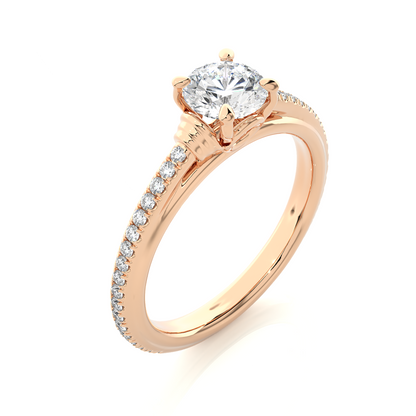 1.26 CT Lab grown  Round Diamond Ring For Wedding, Center Diamond With Accent Detailing Perfect Gift For Her - HIGHCARAT DIAMONDS