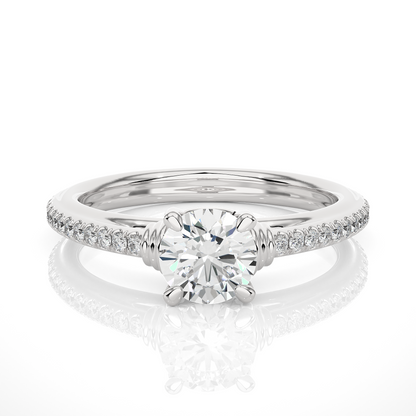 1.26 CT Lab grown  Round Diamond Ring For Wedding, Center Diamond With Accent Detailing Perfect Gift For Her - HIGHCARAT DIAMONDS