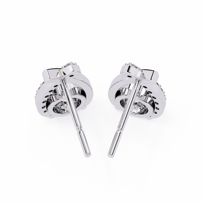 Pear Shape 1.27Ct Round Cut Diamond Delicate Classic Prong Set Dainty Stud Earring Gift for Women's - HIGHCARAT DIAMONDS
