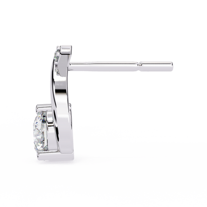 1.27 Ct Diamond Stud Earrings Side Profile Showing Setting