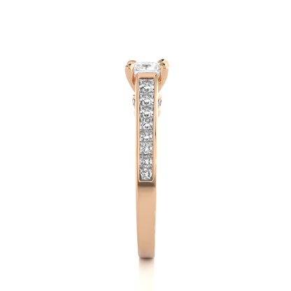 1.28 Carat Princess Cut Lab grown Diamond 10K/14K/18K Wedding Ring, Round Cut Side Stone Lab grown diamond  For Her - HIGHCARAT DIAMONDS