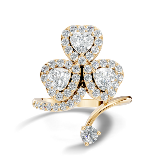 1.28Ct Heart and Round Cut White Colorless Diamond Antique Art Deco Vintage Wedding Ring For Women's - HIGHCARAT DIAMONDS