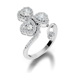 1.28Ct Heart and Round Cut White Colorless Diamond Antique Art Deco Vintage Wedding Ring For Women's - HIGHCARAT DIAMONDS