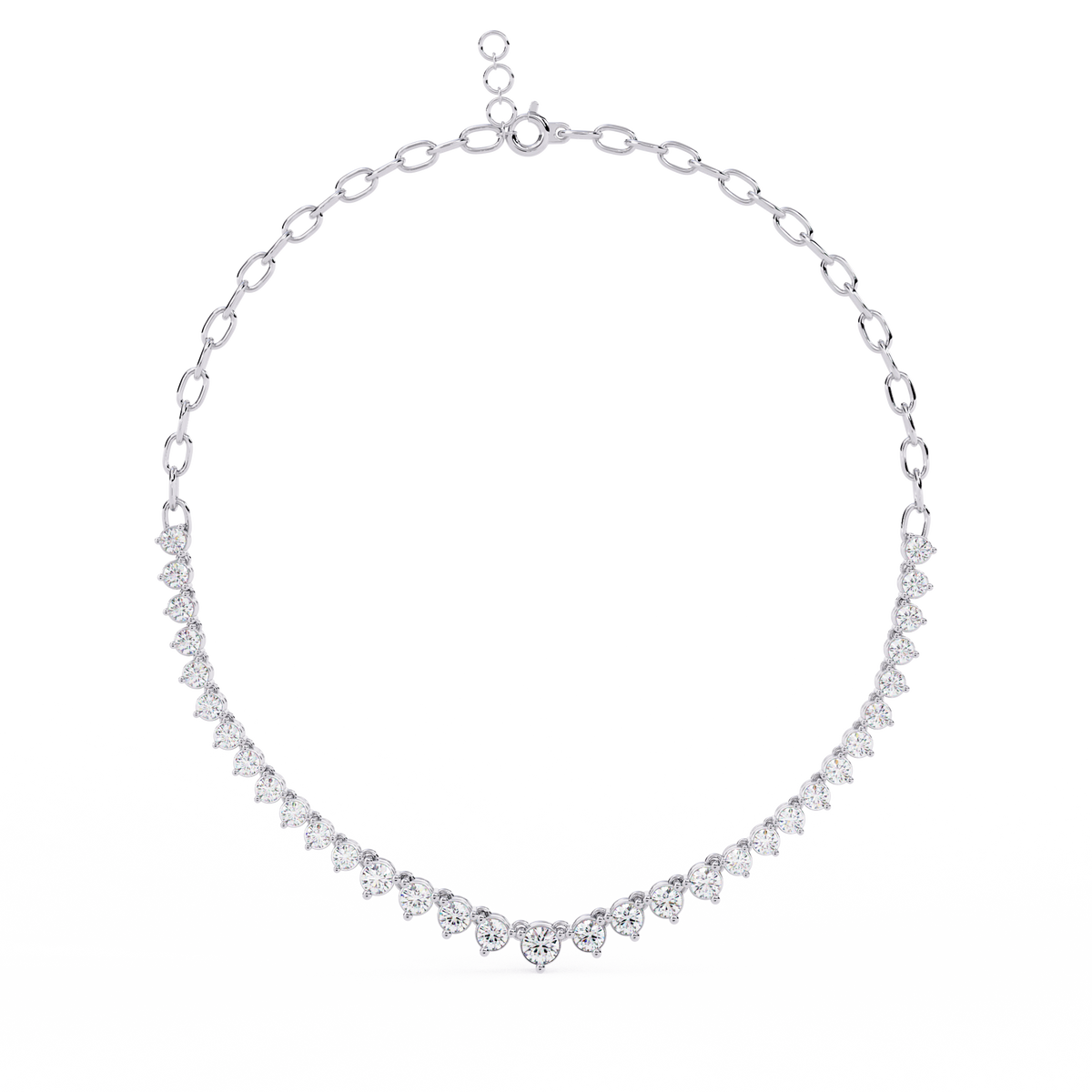 1.29 Ct ,14k Solid Gold Unique Round Cut Lab Grown & Natural Dainty Channel Set Diamond Necklace For Wedding - HIGHCARAT DIAMONDS