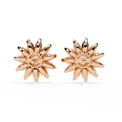 Marquise and Round Cut Diamond Earrings Side Profile