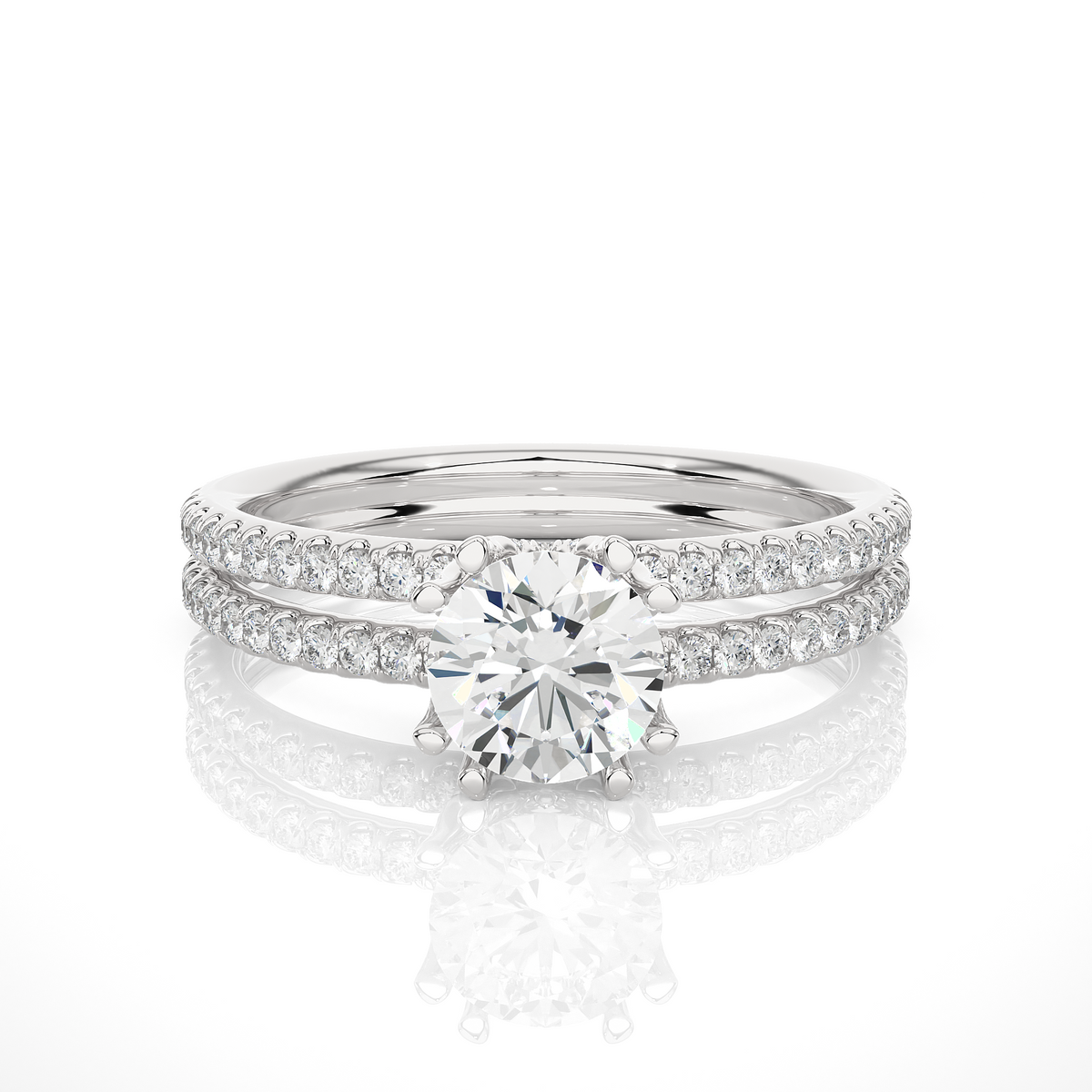 1.32 CT Round Lab Diamond Solitaire Ring 10k Solid White Gold Engagement & Wedding Bridal Set  Luxury Promise Ring - HIGHCARAT DIAMONDS