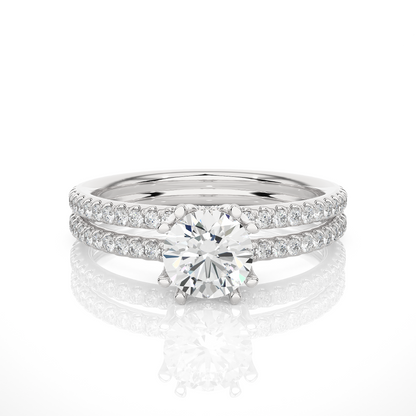 1.32 CT Round Lab Diamond Solitaire Ring 10k Solid White Gold Engagement & Wedding Bridal Set  Luxury Promise Ring - HIGHCARAT DIAMONDS