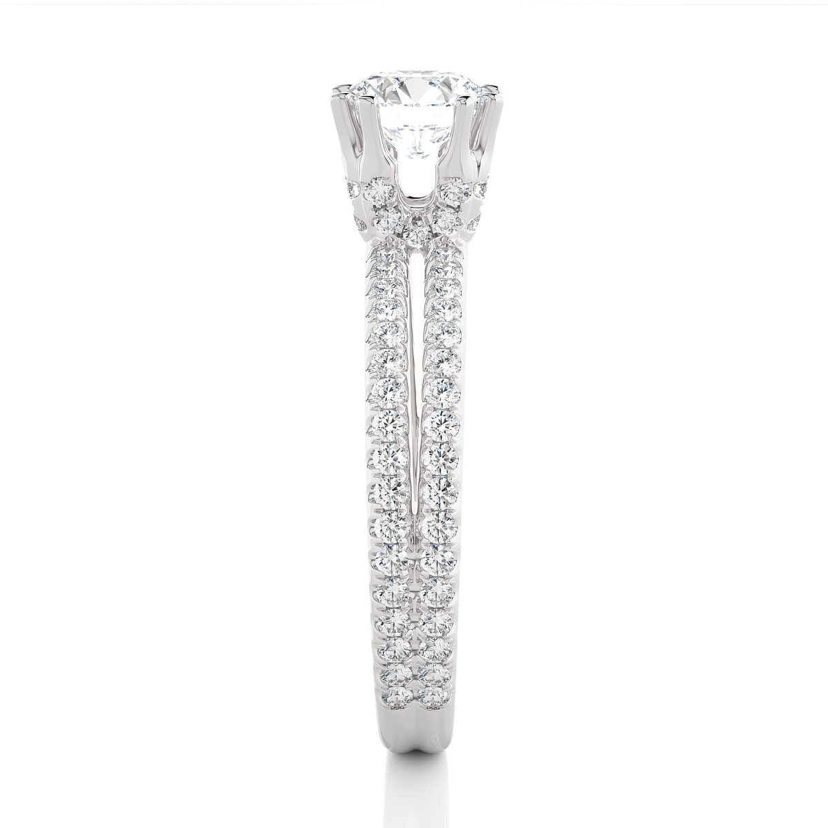 1.32 CT Round Lab Diamond Solitaire Ring 10k Solid White Gold Engagement & Wedding Bridal Set  Luxury Promise Ring - HIGHCARAT DIAMONDS