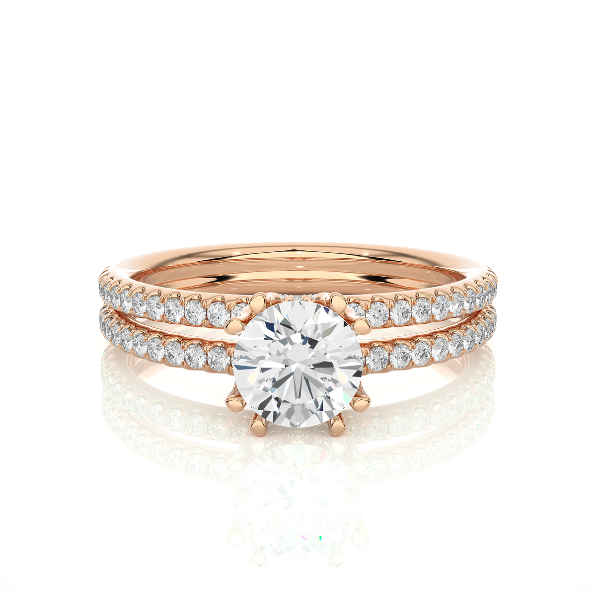 1.32 CT Round Lab Diamond Solitaire Ring 10k Solid White Gold Engagement & Wedding Bridal Set  Luxury Promise Ring - HIGHCARAT DIAMONDS
