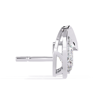 1.32 Ct Oval Cut Lab Grown Diamond Cluster Earrings - HIGHCARAT DIAMONDS