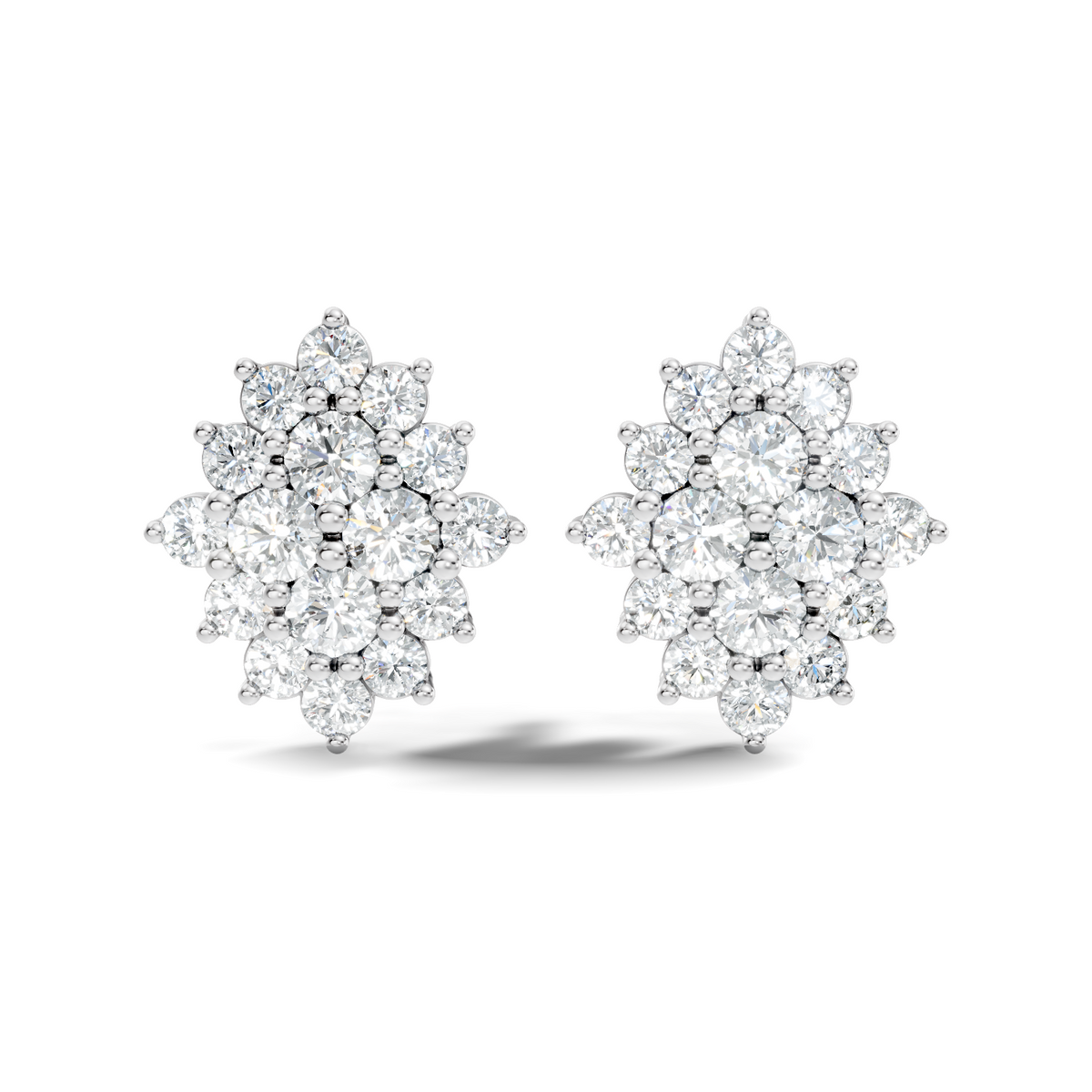 Lab Grown & Natural 10k solid Rose Gold Round Shape Diamond Daily Wear Stunning Studs Diamond Earrings For Women - HIGHCARAT DIAMONDS