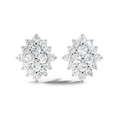 Lab Grown & Natural 10k solid Rose Gold Round Shape Diamond Daily Wear Stunning Studs Diamond Earrings For Women - HIGHCARAT DIAMONDS