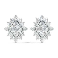Lab Grown & Natural 10k solid Rose Gold Round Shape Diamond Daily Wear Stunning Studs Diamond Earrings For Women - HIGHCARAT DIAMONDS