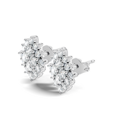 Lab Grown & Natural 10k solid Rose Gold Round Shape Diamond Daily Wear Stunning Studs Diamond Earrings For Women - HIGHCARAT DIAMONDS
