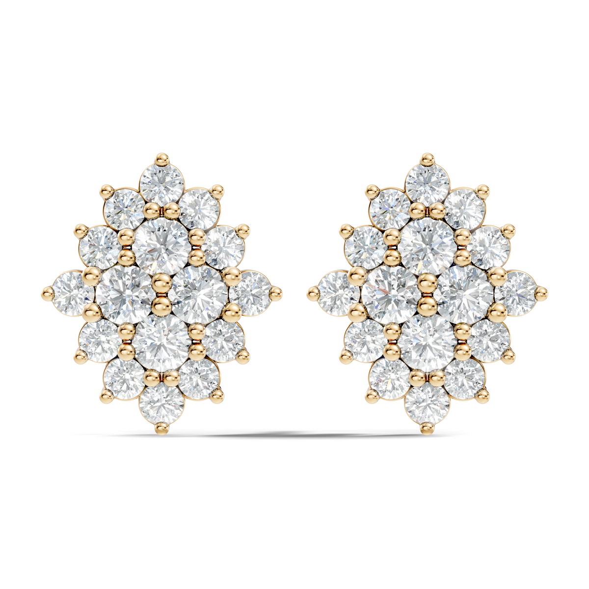Lab Grown & Natural 10k solid Rose Gold Round Shape Diamond Daily Wear Stunning Studs Diamond Earrings For Women - HIGHCARAT DIAMONDS