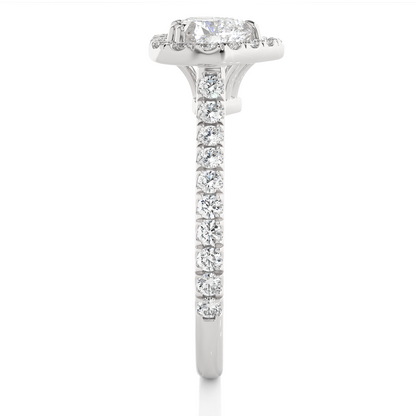 1.33 Carat Heart Cut Lab Grown Diamond 14K Solid Rose Gold and Pave and Side Stones, Custom Jewelry Gift - HIGHCARAT DIAMONDS