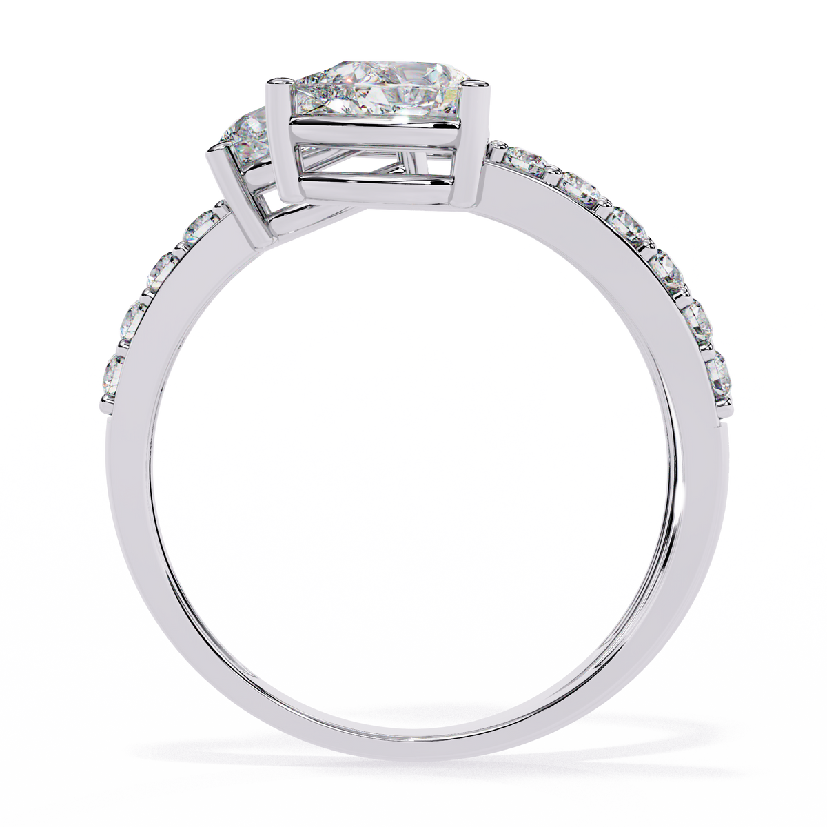 1.34Ct Pear And Round Cut Diamond Bypass Stunning Vintage Inspired Elegant Open Ring Gift For Women's - HIGHCARAT DIAMONDS
